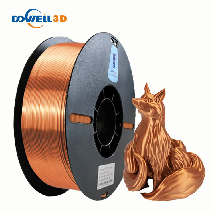 Filament d'imprimante 3D PLA Silk 1,75 mm 2,85 mm, matériau d'impression 3D FDM haute précision, cuivre rouge, extrusion fluide sans bouchon