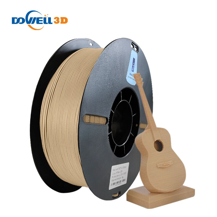 Filament 3D Dowell PLA Bois 1,75 mm ±0,02 mm Tolérance Écologique Haute Résistance Matériau d’impression 3D pour modèles de jouets