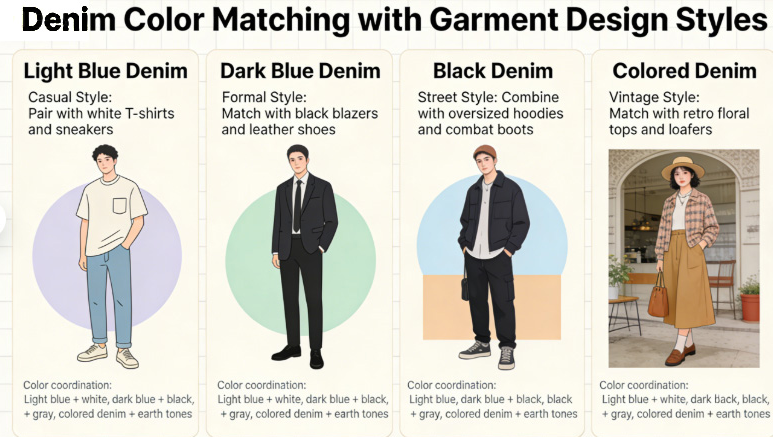 How to Match Color Denim with Garment Design Styles?
