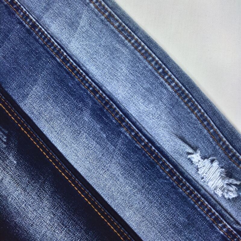 Medium to low elasticity, compact texture denim for men