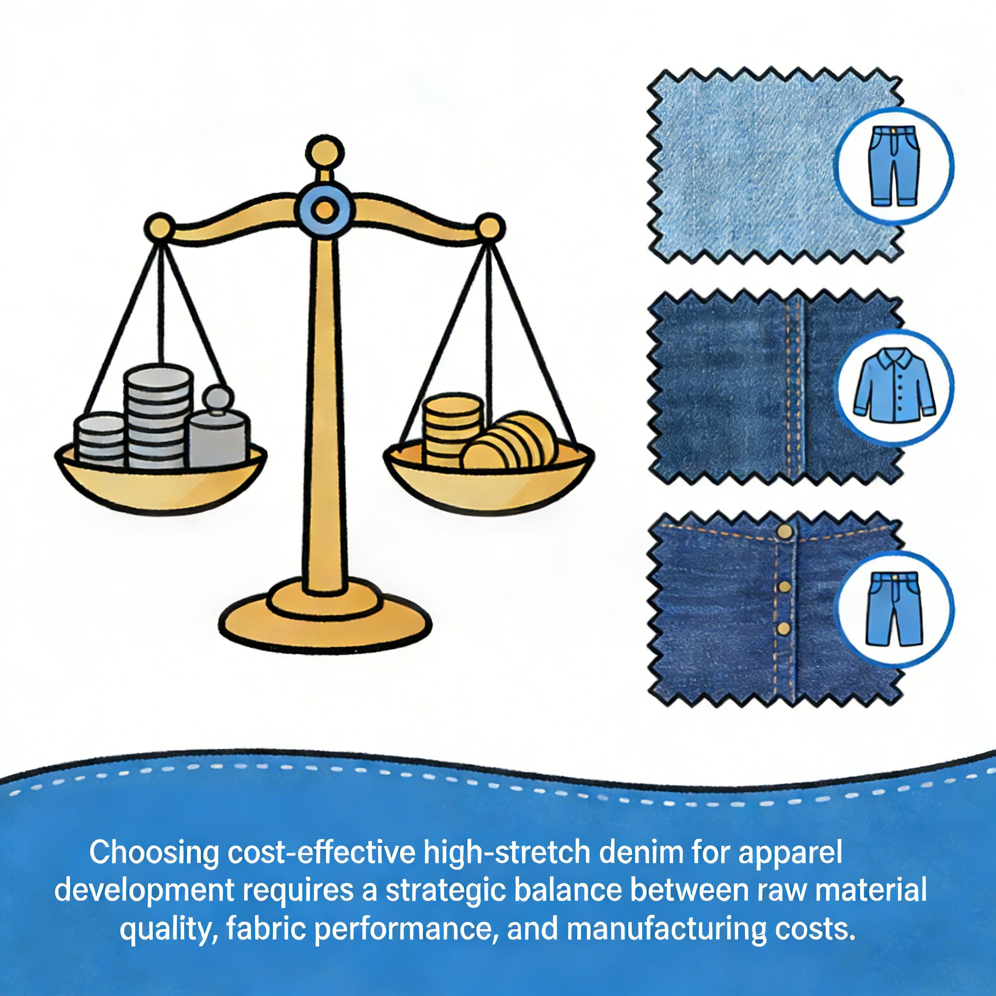 How to choose cost-effective high-stretch denim for brand apparel development?