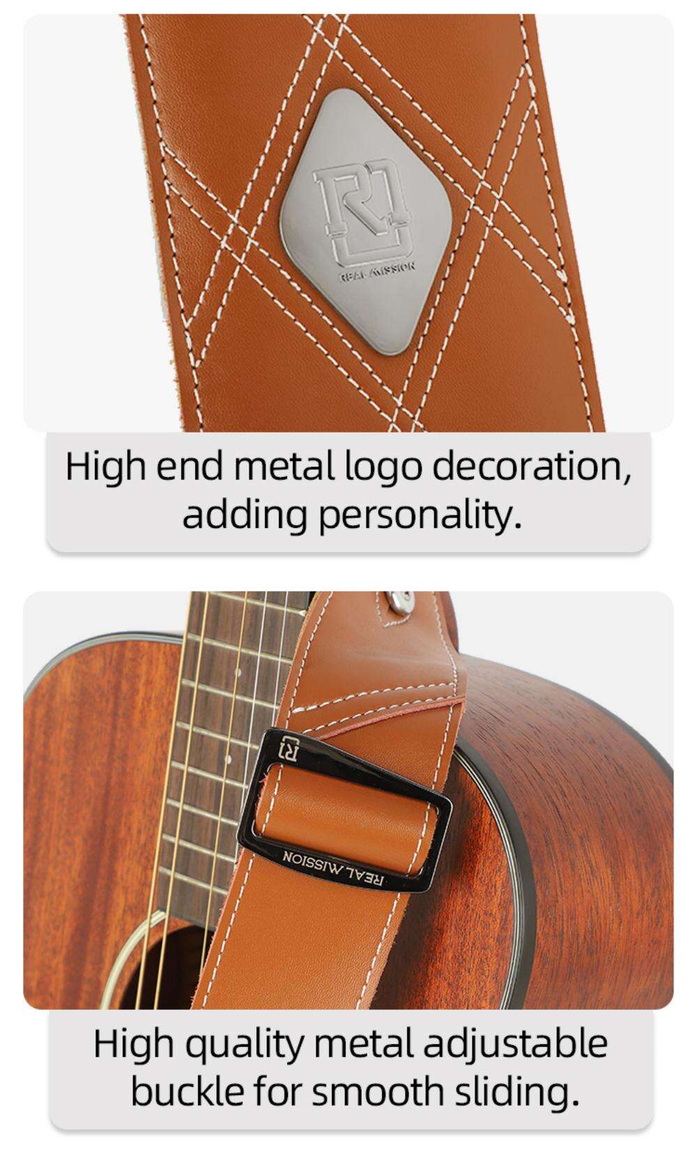 Real Mission Mountain Ridge high end Leather guitar strap PU electric guitar strap factory wholesale bass belt Pu Guitar Strap supplier