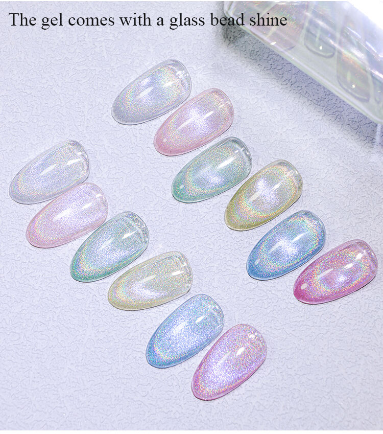 laser rainbow crystal glass cat eye gel polish-58