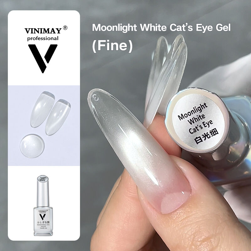 Verniz em Gel Moonlight Lucky Cat Eye com Pós Magnéticos Grossos e Finos