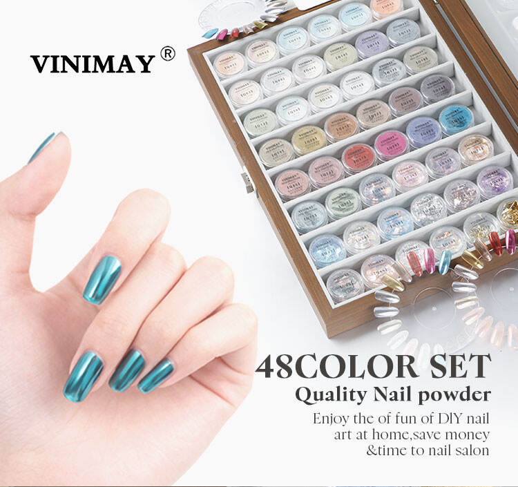 Vinimay 48色 クロームネイルパウダーセット 3種類のスタイル付き