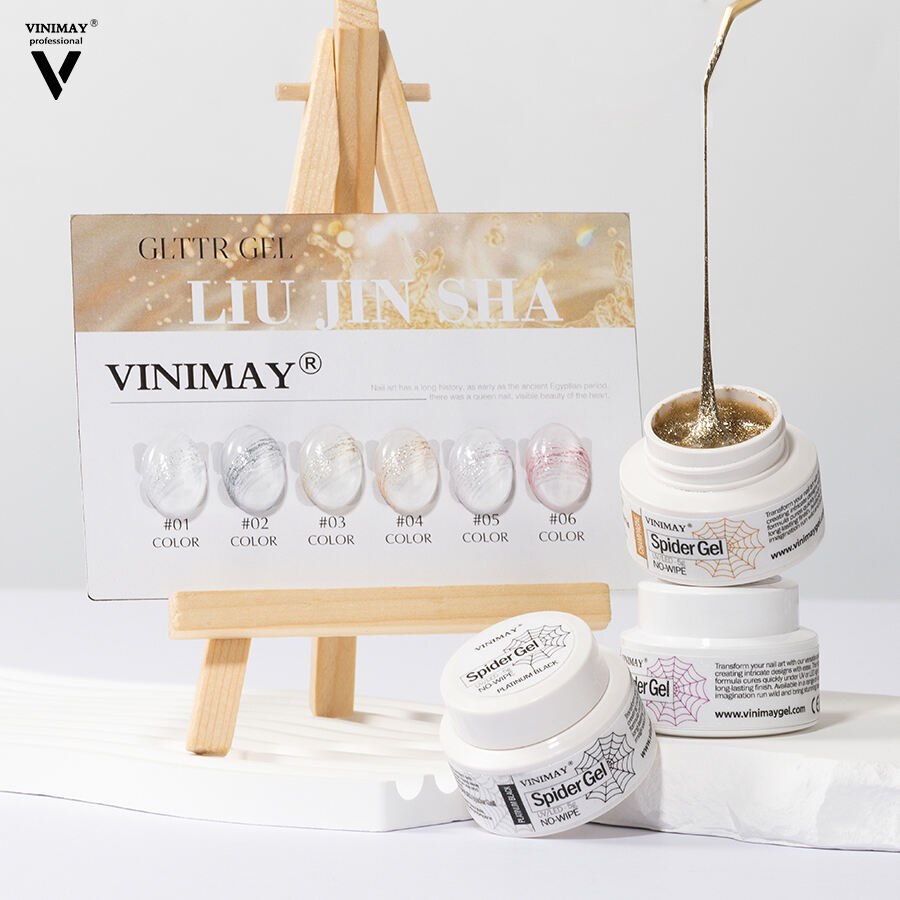 Glitter-Hämähäkki Geeli Nail Art