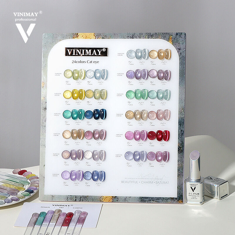 Σετ Γκέλ Πολίρας Vinimay για Άνοιξη-Καλοκαίρι με εφέ «μάτι γάτας», 24 χρώματα