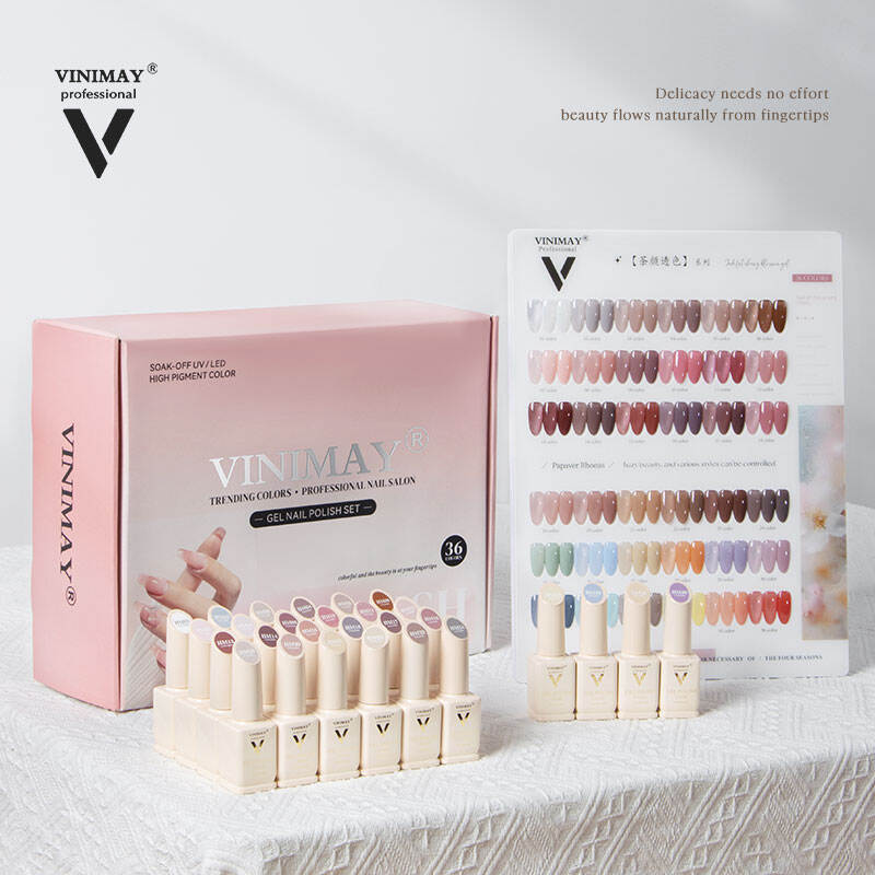 Juego de Esmalte en Gel Vinimay Jelly, 36 Colores, Juego de Regalo de Lujo con Carta de Colores