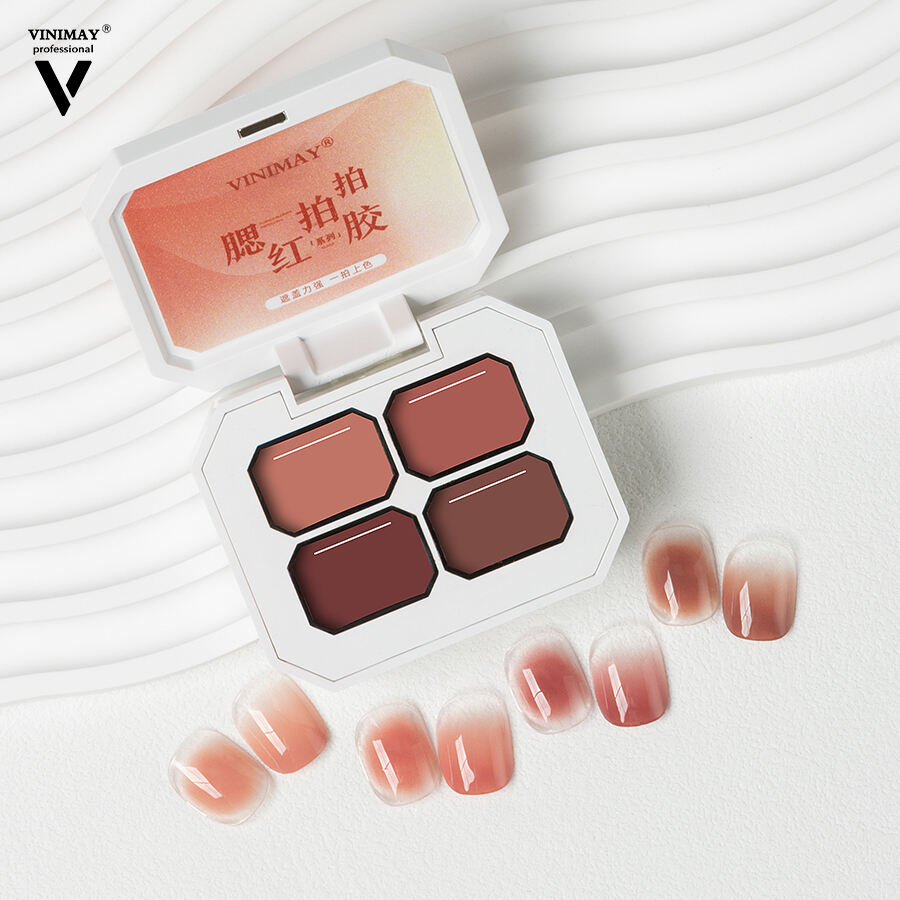 Wysoka jakość Blush Pat Pat Gel 4 kolory Wysoka nasycenie Farba Gradient Nail Art Patting Gel Kolekcja