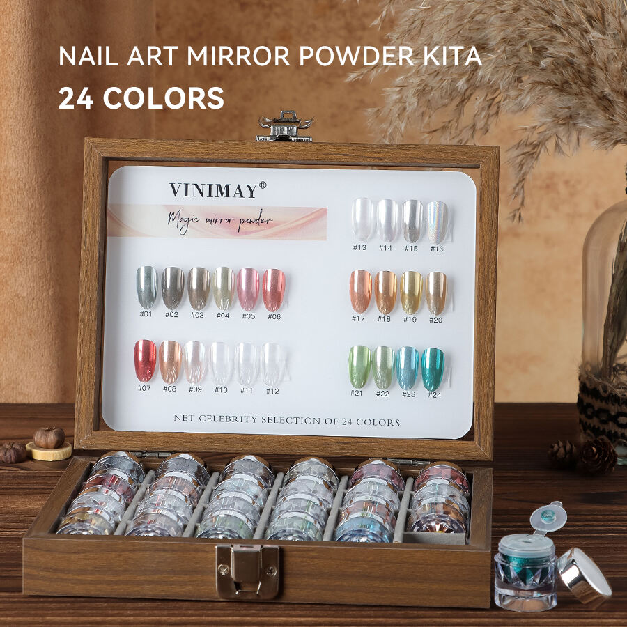 Serbuk Cermin Aurora Laser Berkelip Jernih dengan Pelbagai Kesan Chrome