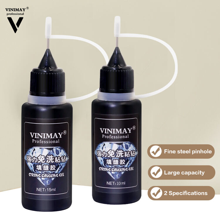 Vinimay Strong Nail Rhinestone Glue Caulking Gel 3 in 1 ပြာသော ခြေလက်သည်းကွဲအရာတို့ကိုဖြည့်သည့်ဂျယ်လီ 10မီလီ/15မီလီ ခြေလက်သည်းဖျားဂျယ်လီကို သည်းသည်းမြဲသည်းသည်းမာအတွက်