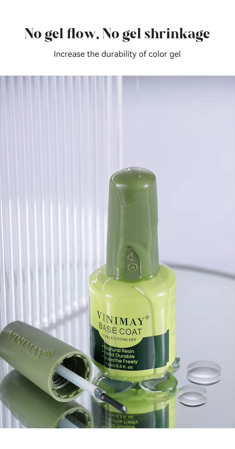 Vinimay 15ml Factory OEM OBM  Private Label Base Coat UV Gel Polish for Beauty Use details