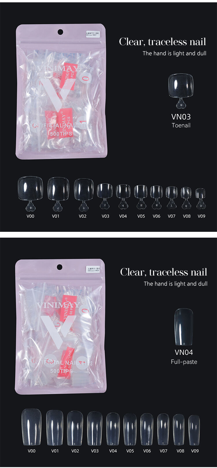 wholesale 12 different designs clear nails tips 500pcs-58