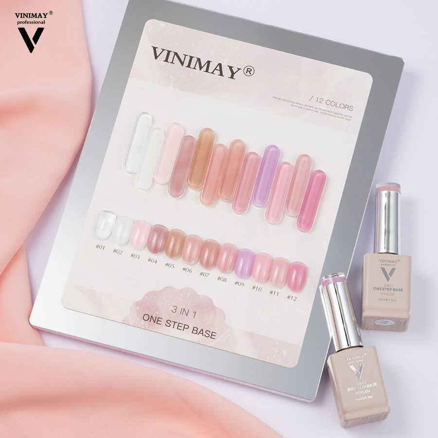 Vinimay Nude Naturalis roseus Gel Polish Set 12 Coloribus ut Basi Coa, Basi Gel Colori Constructioni 3 in 1 Unum Gradum Basem Gellatam pro Salon