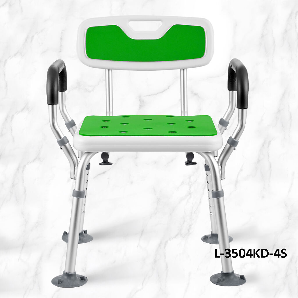 LIYUAN 440lbs anti-slip and anti-rollover aluminum shower chair