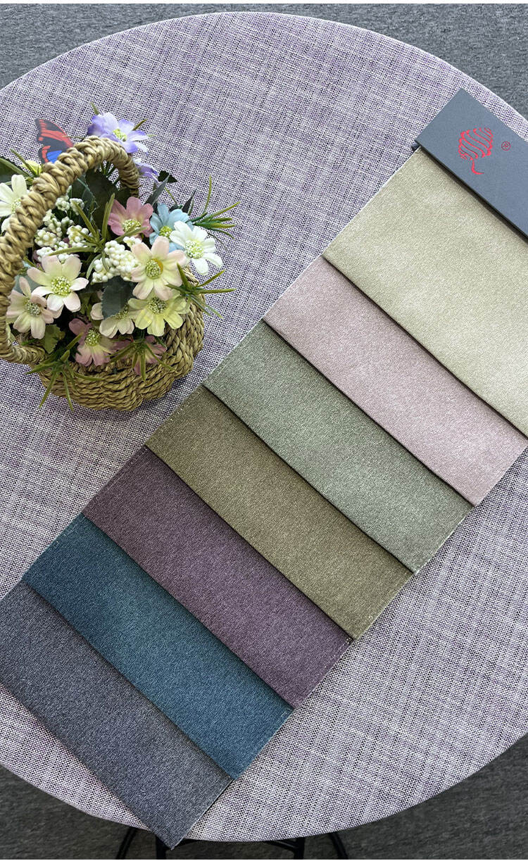 Chenille blackout fabric color swatches book—multiple neutral and accent tones for hotel and residential projects