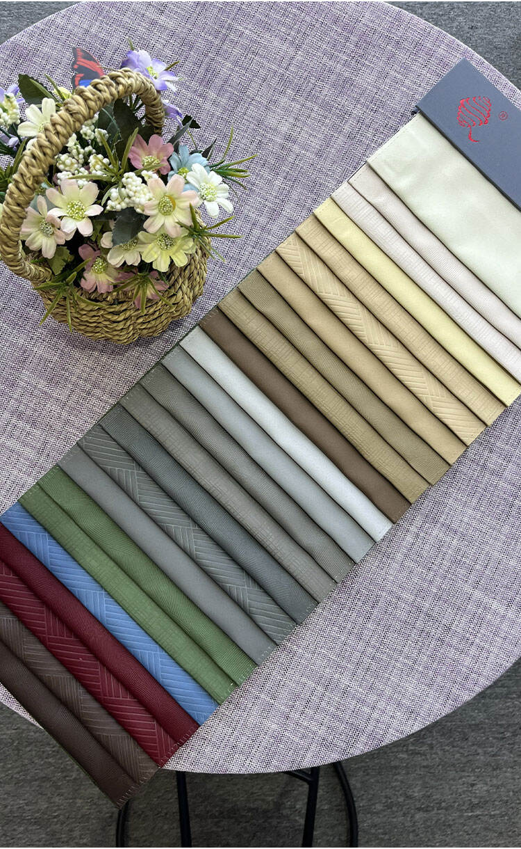 Blackout curtain fabric color swatches display—wide range of neutral and accent colors for interior matching