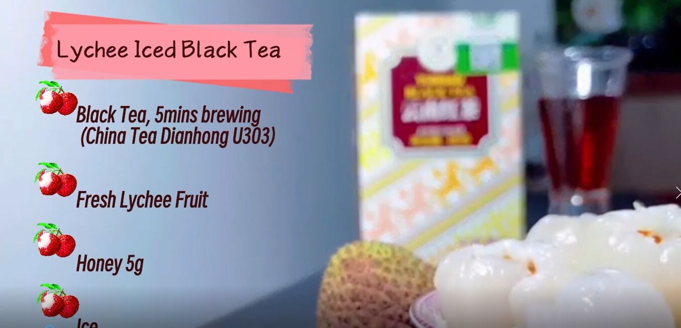 160: Minuman musim panas - Teh Hitam Yunnan dicampur dengan litchi es