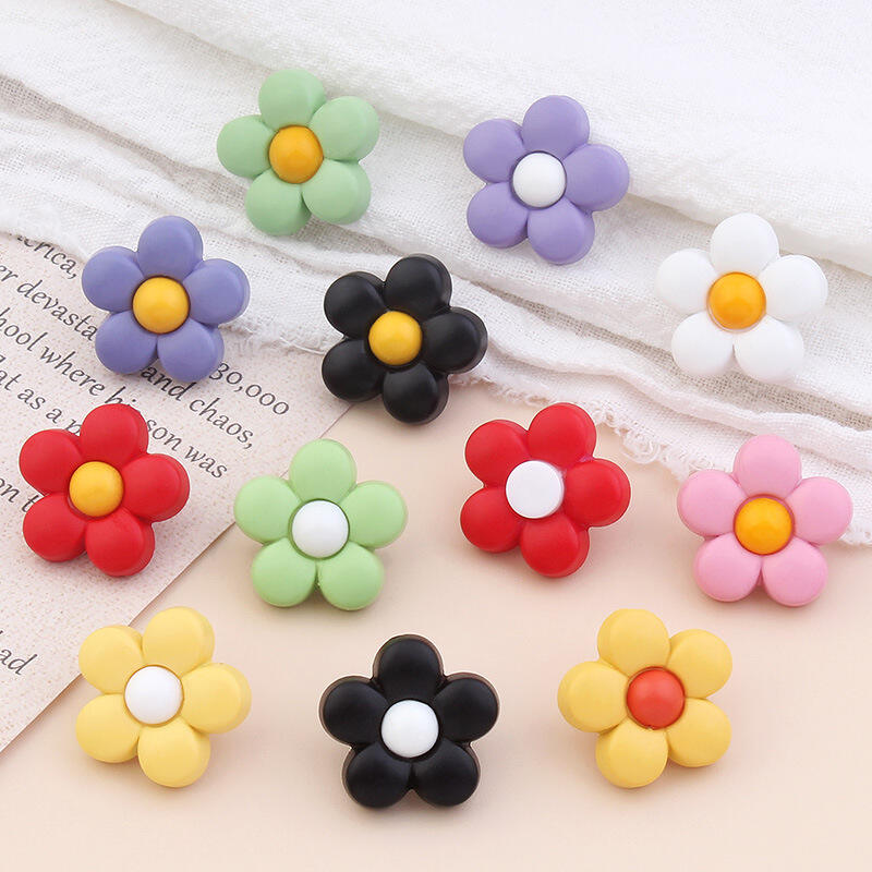 flower shape resin button