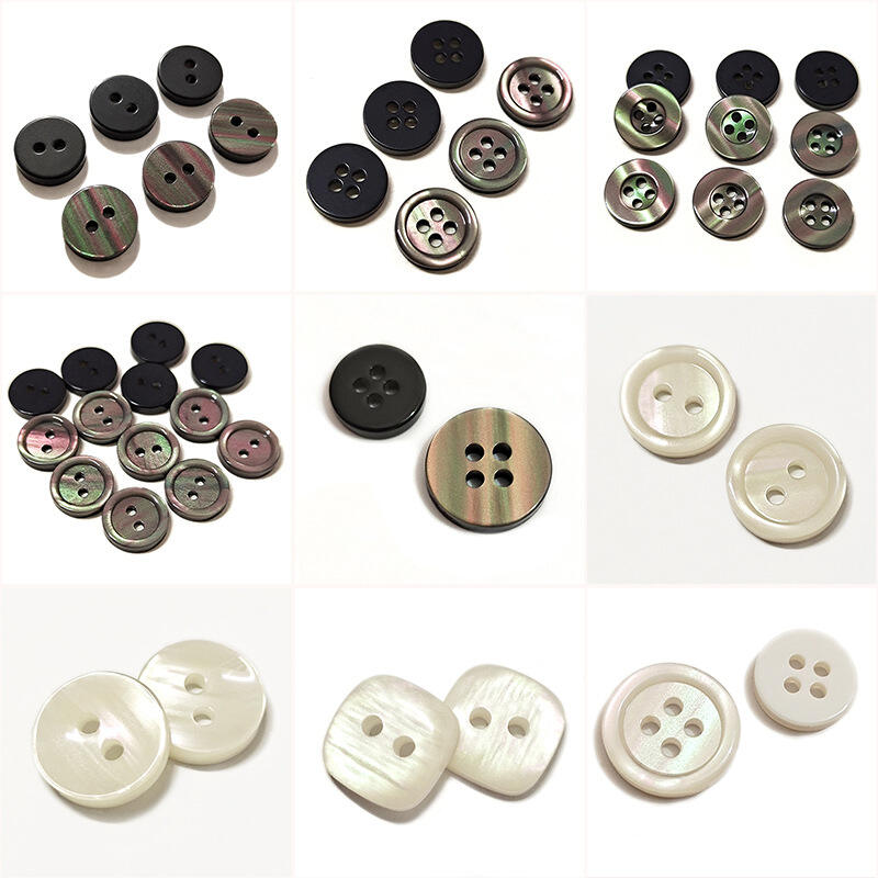 pearl effect resin button