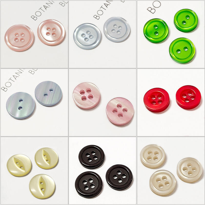 pearl effect resin button