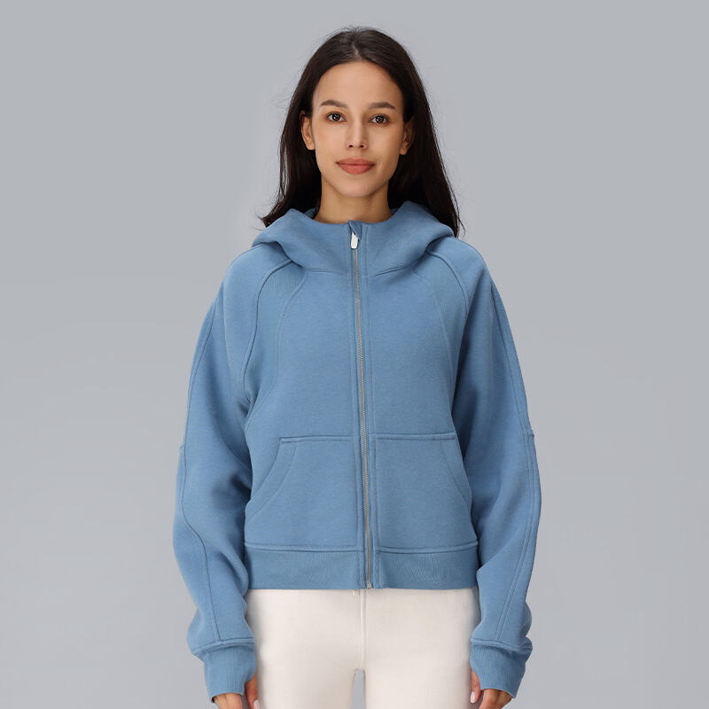 Women's Hooded Zip - Up Jacket Inside Fleece Kangaroo Pocket Hoodie (11).jpg