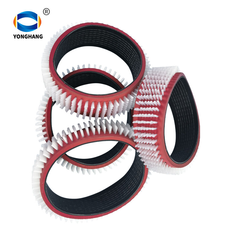 Correia com Revestimento de Borracha e Escova para Máquina de Penteamento de Cabos com Proteção de Ferramenta