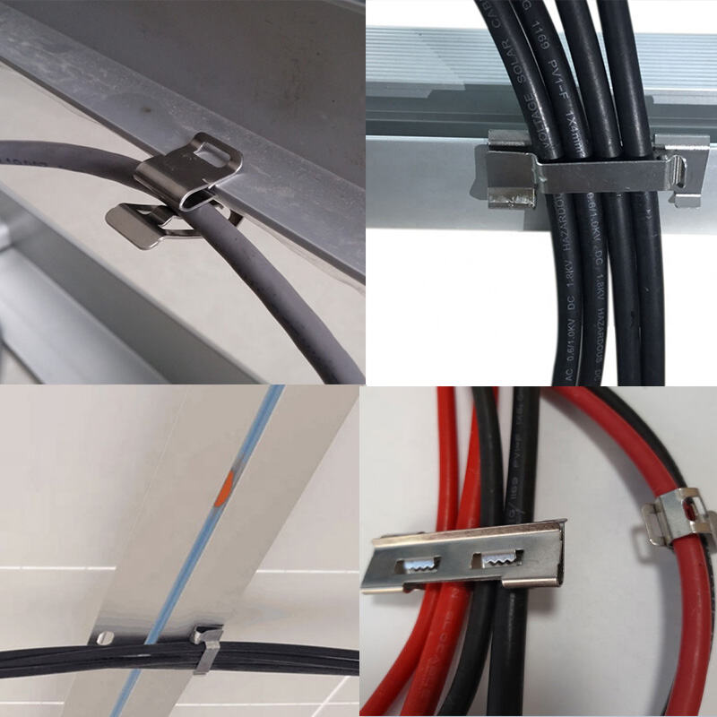 cable clip stainless steel wire rope management cable clip solar panel install mount-1