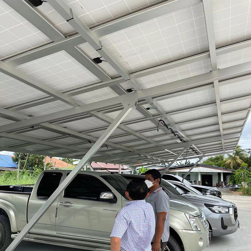 Solar Carport Structure Car Parking Shelter PV Panel Racking Mounting System Solar Car Frame Easy Installation Design BIPV Car Shed
