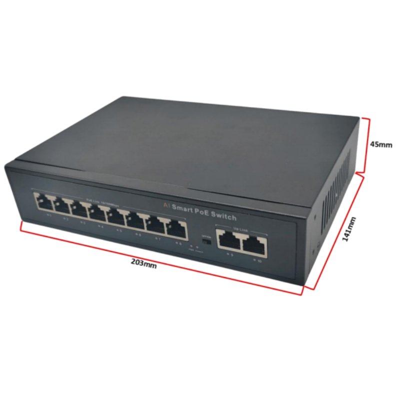 AI 100 megabit 8+2 isolation POE switch