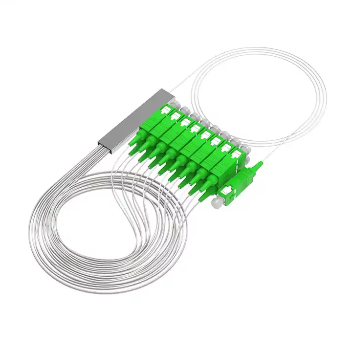 High Quality Mini PLC Optical Fiber Optic Splitter Bare Steel SC UPC APC G657A1 for Communication Cables