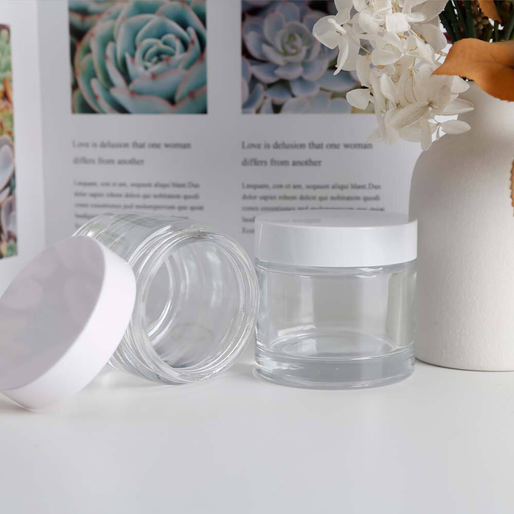 Large Capacity Thick Bottom Glass Jar With Pp Hand Pull Pad And Plastic Lid