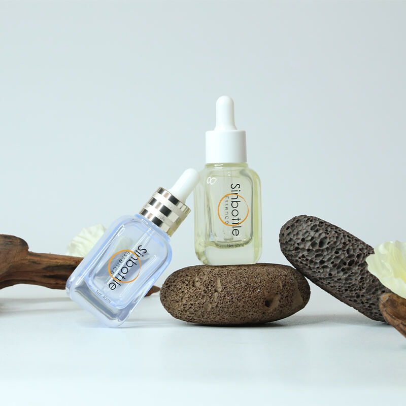 Sort Mode Customiseret Lige Cylindrisk Glas Hudplejesæt Flaske Eksklusiv Praktisk Æstetisk Cosmetik Emballageflaske