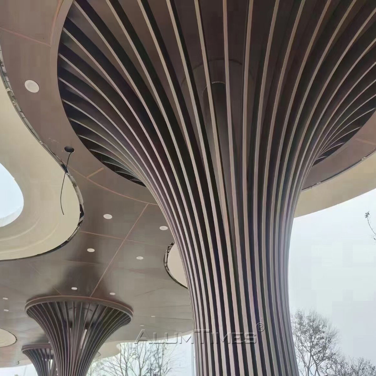 Modern Wave Aluminum Alloy 3D Tree Profile Panel 