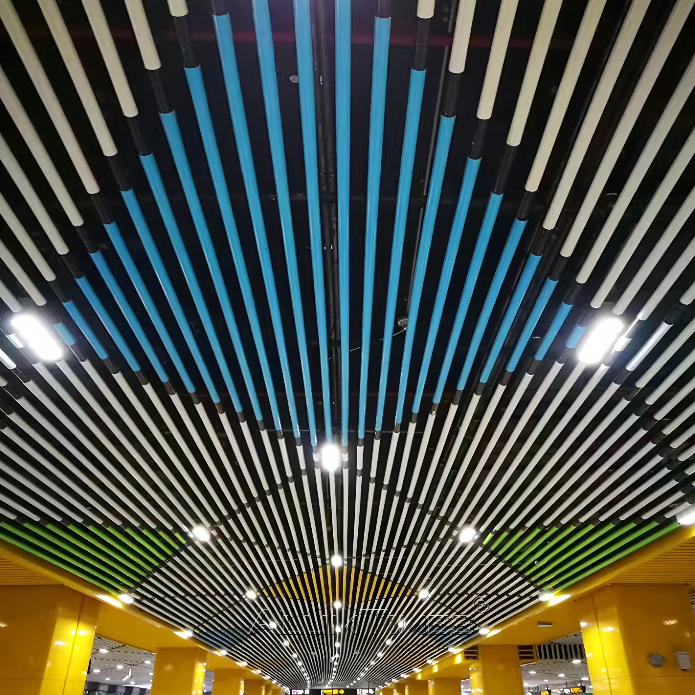 Custom Exterior Aluminum Round Tube Ceiling | ISO 9001, CE, KYNAR 500 ...