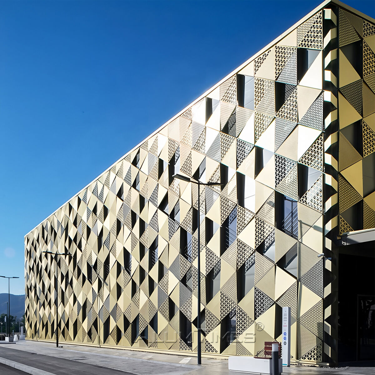 Aluminum Laser-Cut Perforated Facade Panels Exterior Curtain Walls