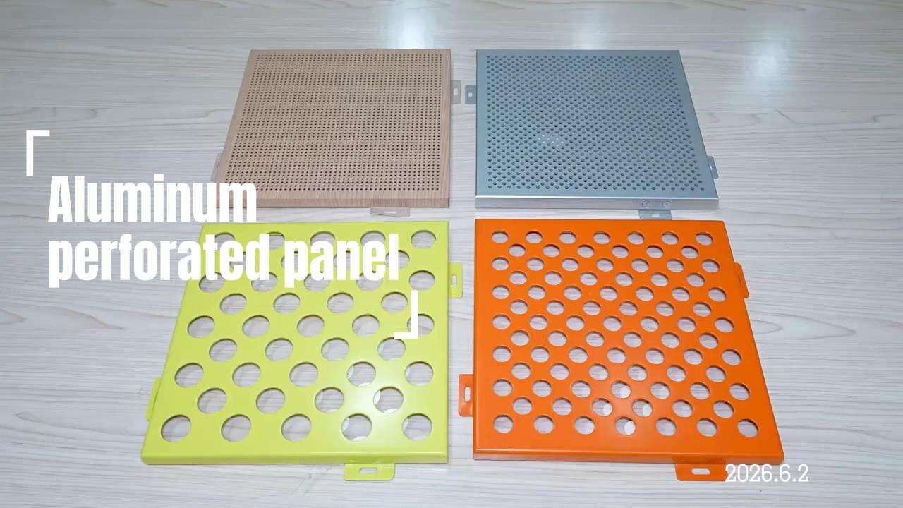 Display of Perforated Aluminum Panel