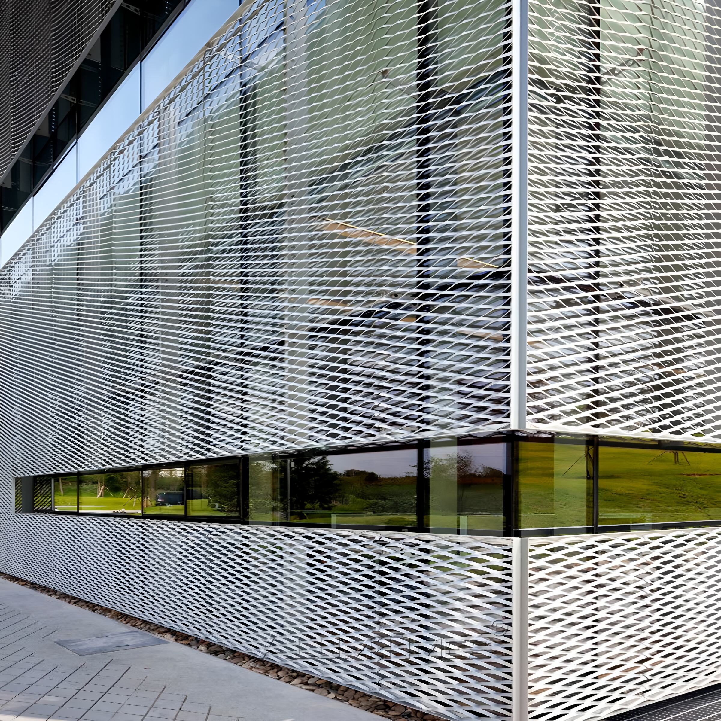 Modern Custom Meshed Aluminum Panels Facade Cladding