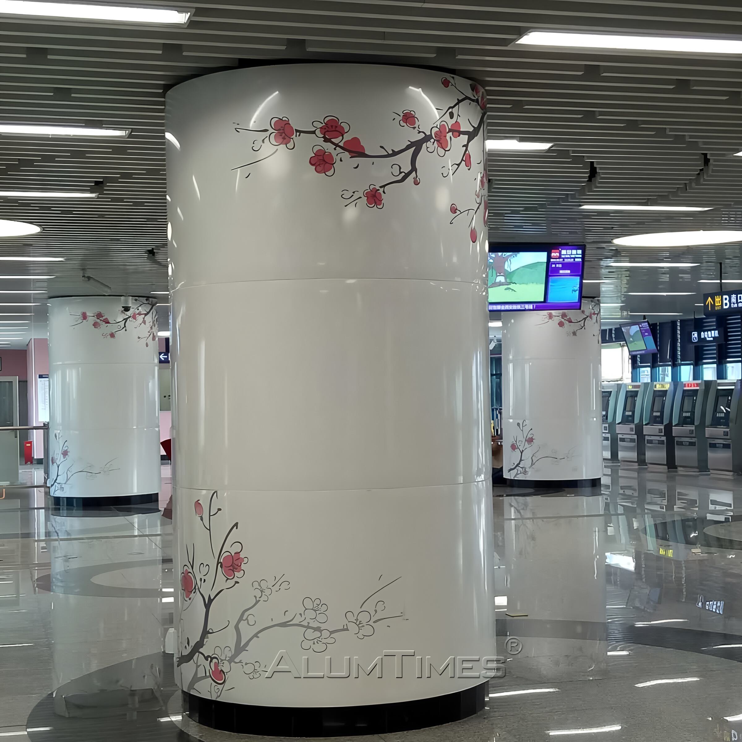 Aluminum Round Column Cladding for Mall Exterior & Column Decoration