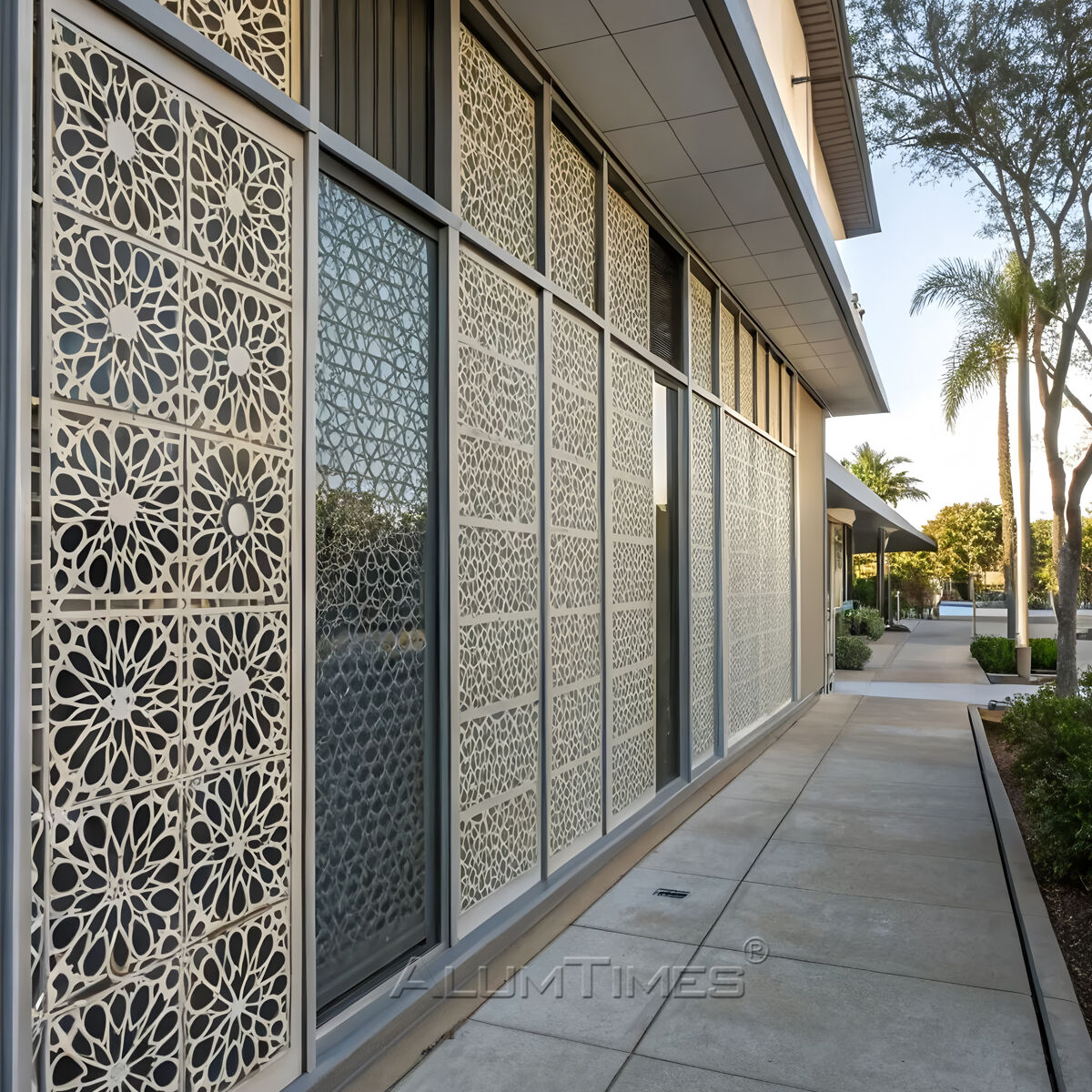 Customized Aluminium Decorative facade Panels Laser Cut Heat Insulation 