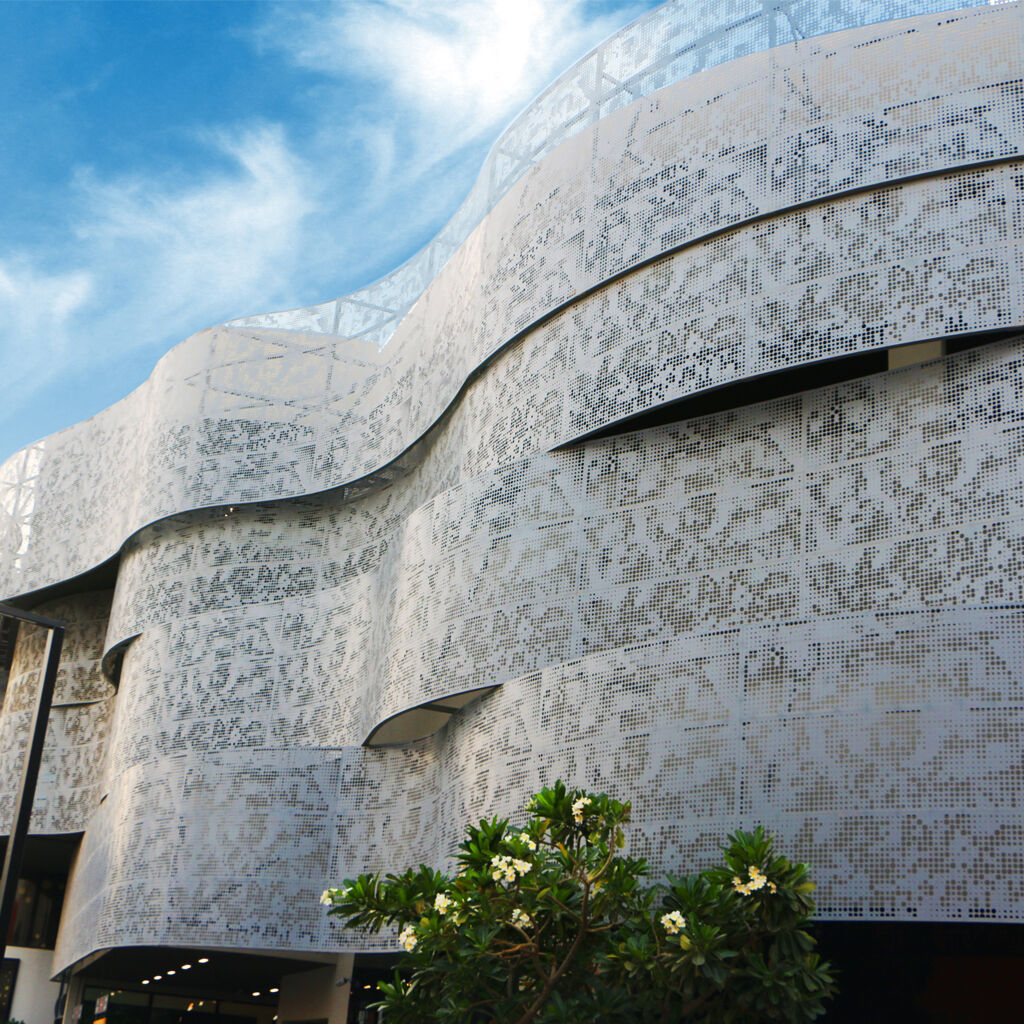 ALUMTIMES helped complete the installation of perforated aluminum panels at a Bahrain parking lot