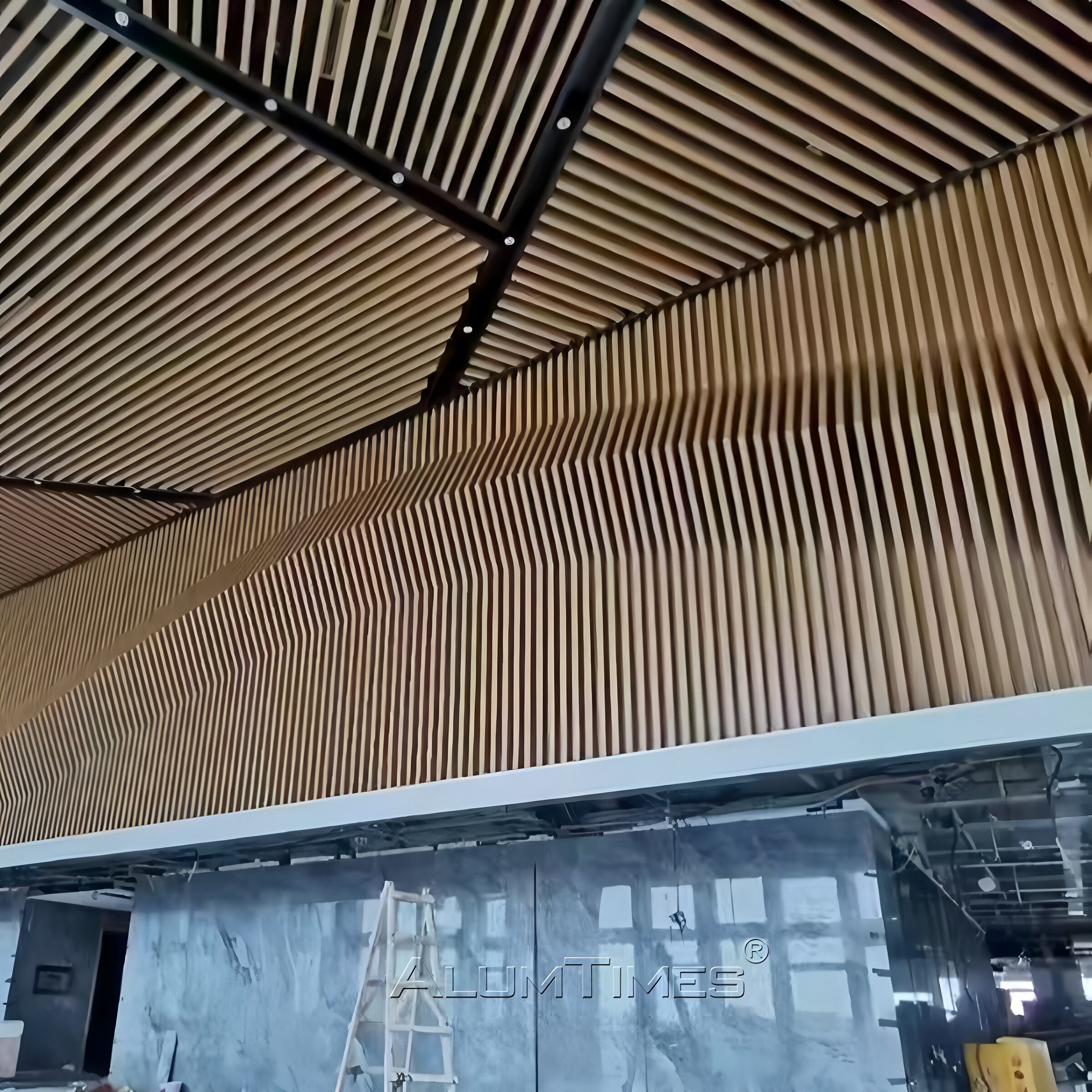 Aluminum Baffle Panel Curtain Wall  Decoration Design Wave Shape