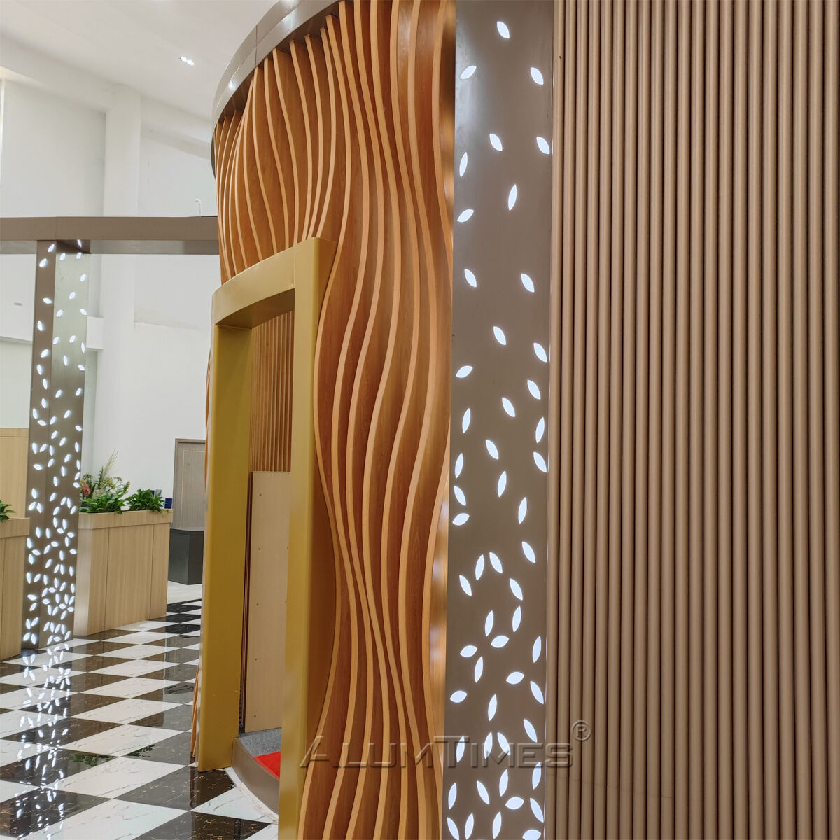 Decorative Aluminum Baffle Facade Panels Modern Design