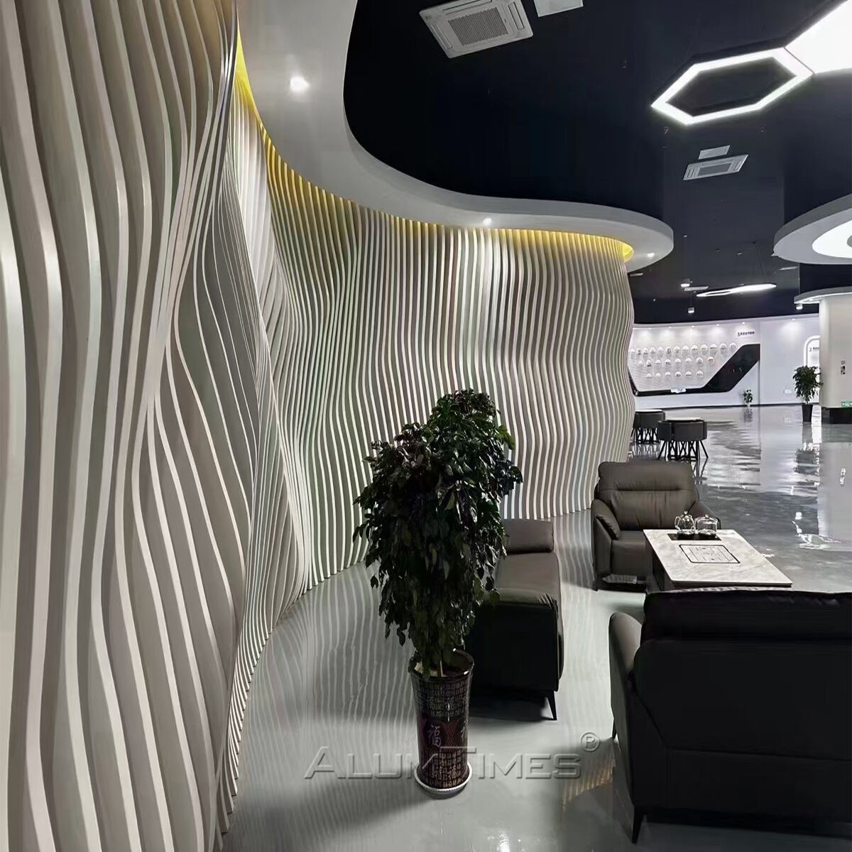 Modern 3D Wavy Aluminum Panels Wall Cladding