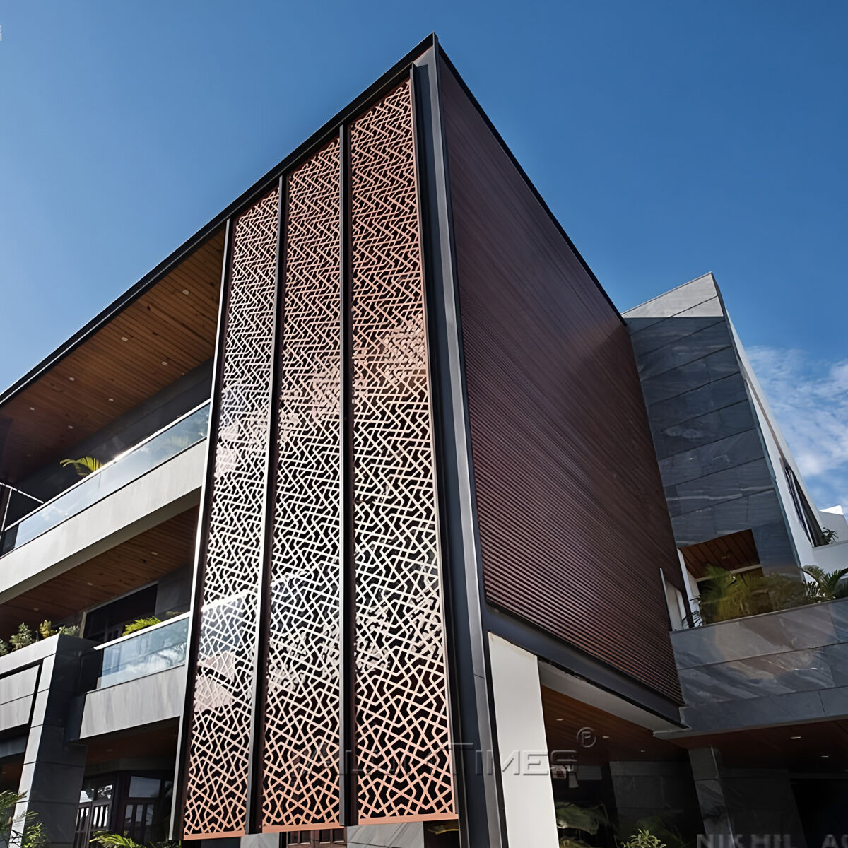 ALUMTIMES Modern Laser Cut Hollow Aluminum Wall Art Panels