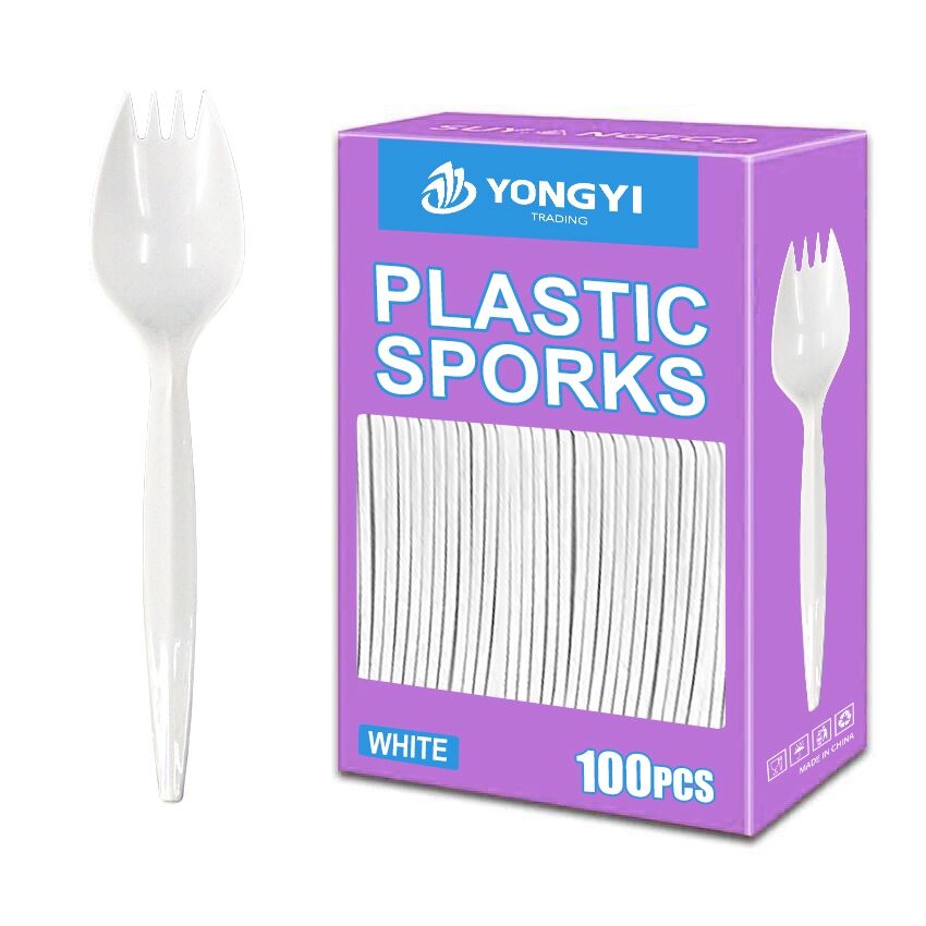  Best-selling disposable PP plastic tableware set with 2.5G sporks