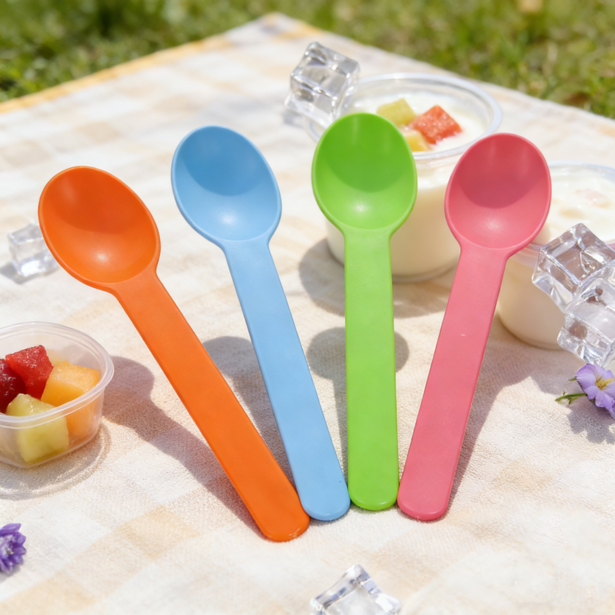 Factory Directly Disposable Cornstarch Yogurt Spoon Food Grade Yogurt spoon Colorful