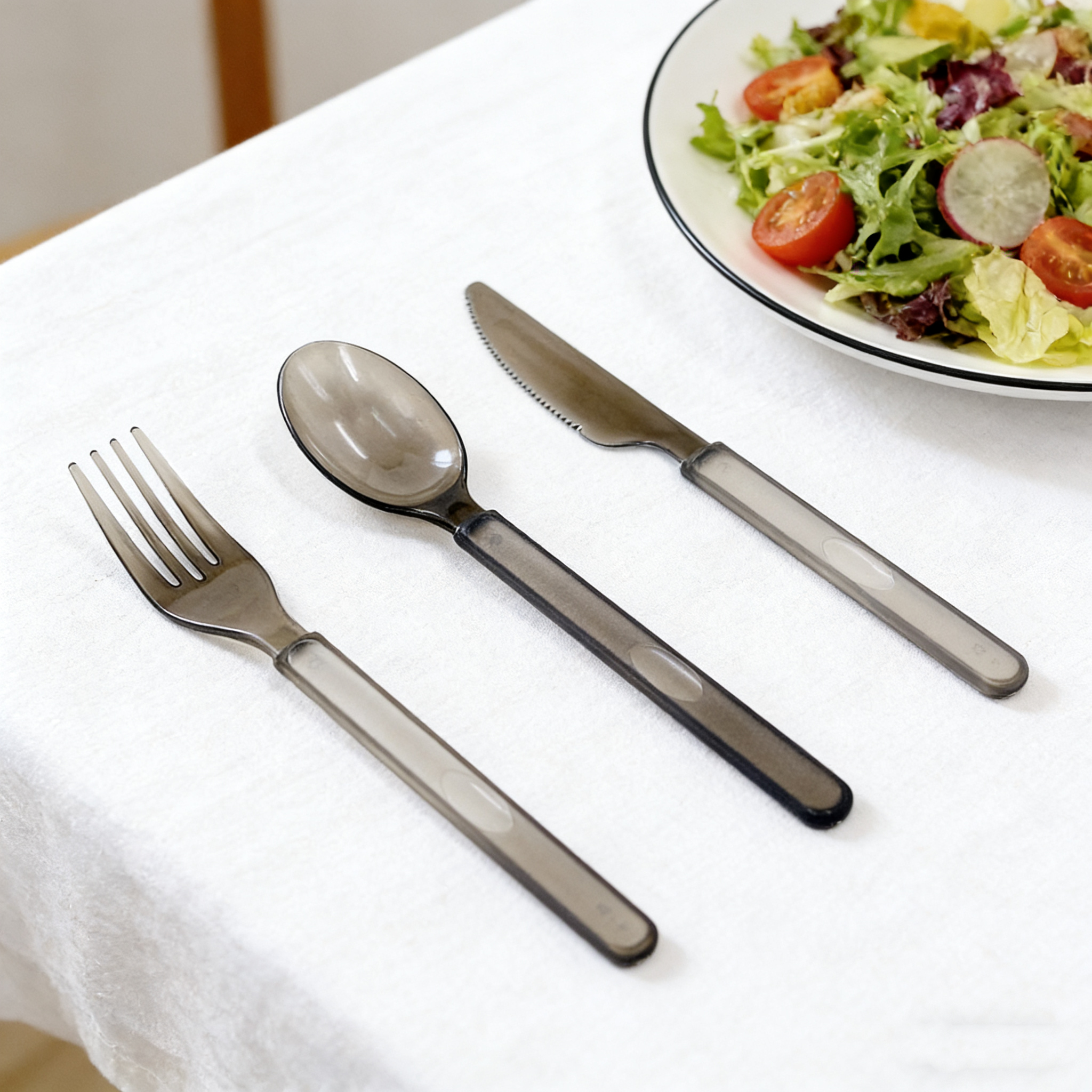 Disposable Thickened Food Grade Plastic Tableware Set Individually Wrapped Knife Fork Spoon