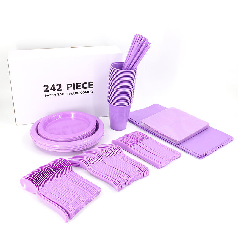 Wholesale Custom Colorful Luxury Disposable Tableware Sets for Birthday Party