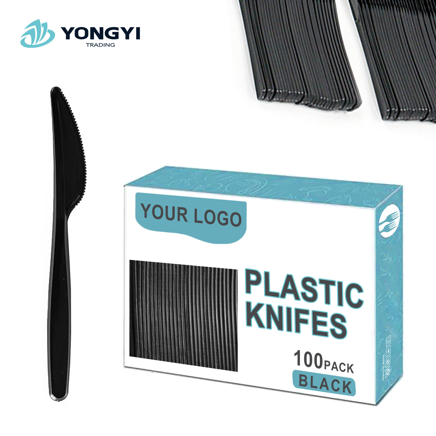  Best-selling disposable PP plastic tableware set with 3.6G knife